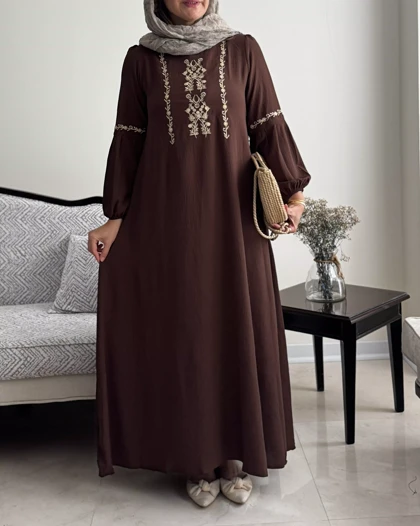 پیراهن گلدوزی سرمه