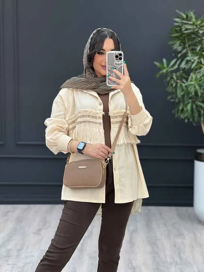 مانتو لینن نچرال ریش دوزی