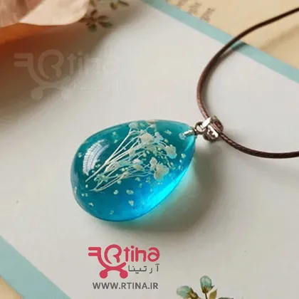 گردنبند گل خشک طبیعی مدل بلک لایت