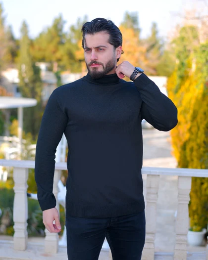 یقه اسکی مردانه مدل Hayko (مشکی)