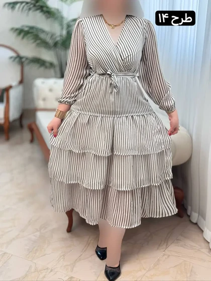 پیراهن حریر طبقه‌ای 3170