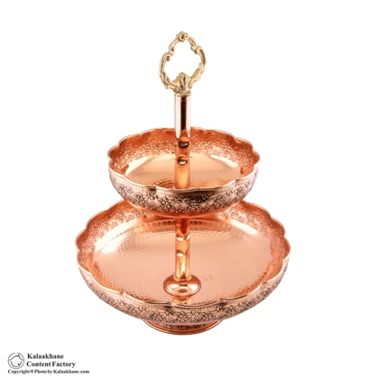 میوه خوری 2 طبقه مس دیبا رنگ مسی کد 1054