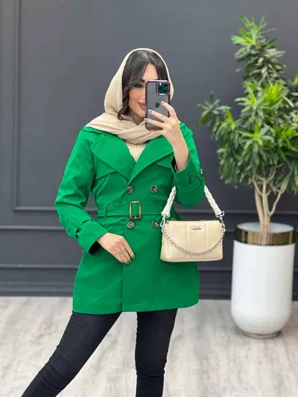 بارانی چهاردکمه آستین سگک