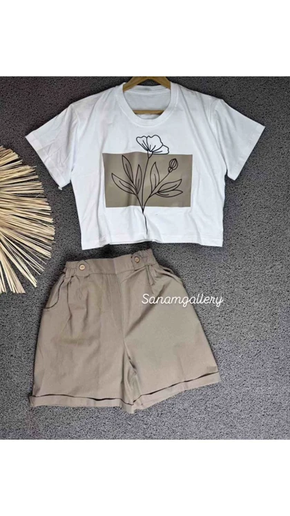 ست کراپ و شلوارک 65930