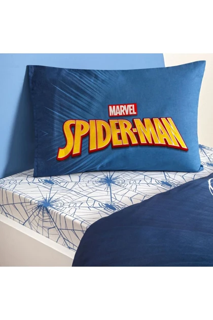 سرویس روتختی یک نفره Taç مدل Spiderman Classical پنبه‌ای - آبی