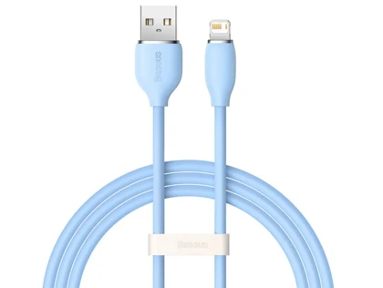 کابل یواس‌بی به لایتنینگ بیسوس Baseus CAGD000004 Jelly Liquid Silica Gel USB to iP Fast Charging Data Cable 2.4A 1.2M