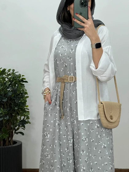 سرهمی شکوفه همراه با کمربند 9 کد 2502