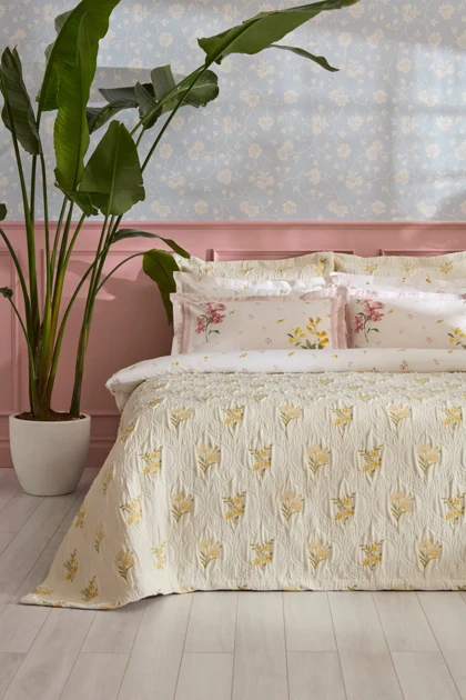 ست روتختی دو نفره Karaca Home مدل Melina پنبه‌ای - چندرنگ