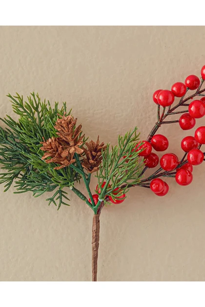 گل مصنوعی تک شاخه English Home مدل Kokına Pinecone - قرمز