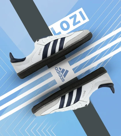 کفش کتانی مردانه و زنانه سفید سرمه ای ADIDAS Samba مدل 7005