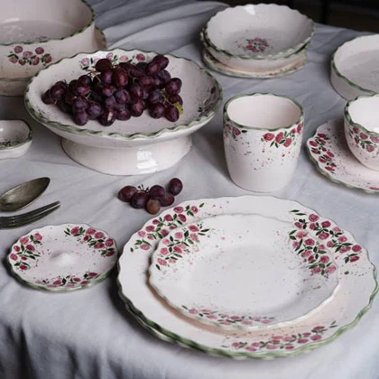 ست سرامیکی گل سرخی