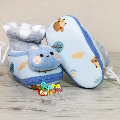 پاپوش جورابی مخمل مدل خرگوش آبی