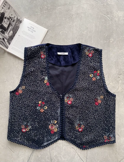 وست مخمل پولک دوزی