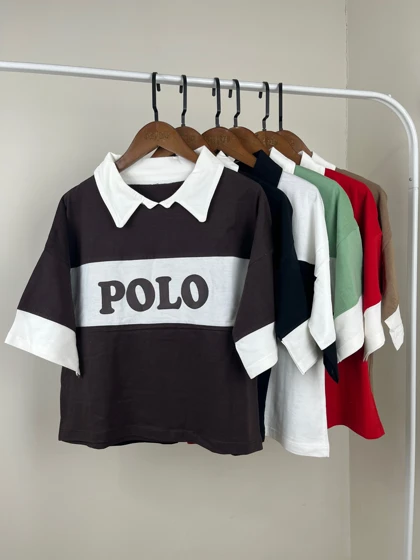 کراپ باکسی یقه دار Polo