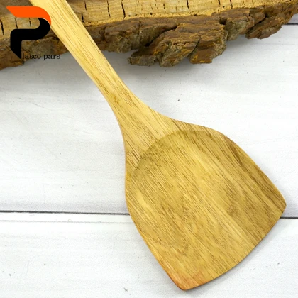 کفگیر برگردان چوبی پهن بلند 35 سانت