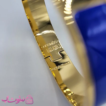 دستبند زنانه هرمس آبی طلایی استیل قفل اورجینال کد 680