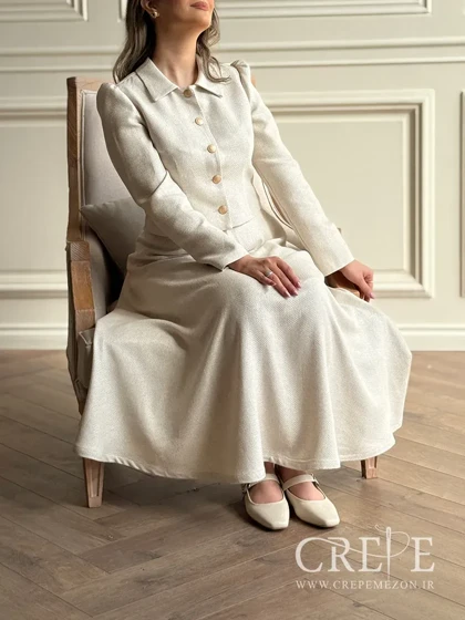 کت دامن لینن حصیری