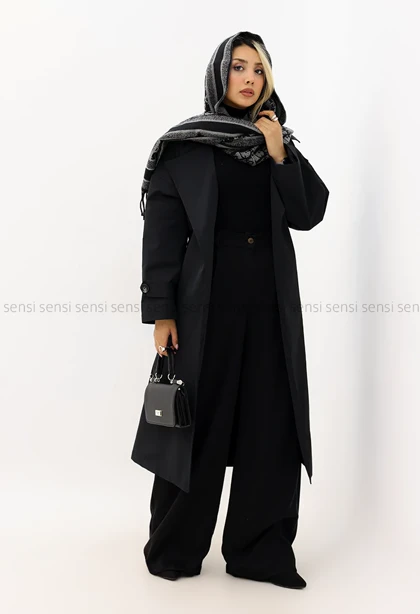 بارانی آستر دارپشت چاک‌دار@@ کد1004287