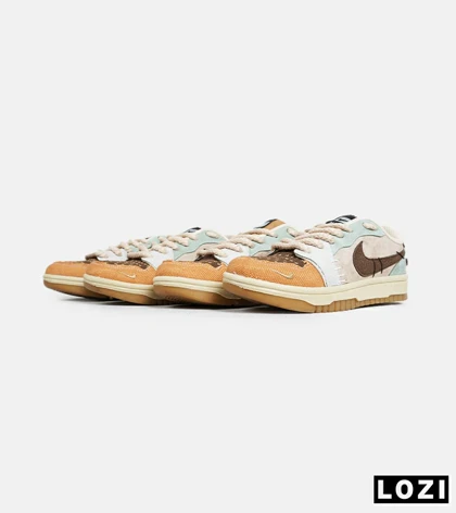 کفش کتانی مردانه و زنانه قهوه ای طوسی خردلی NIKE jordan Vodoo