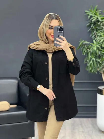 مانتو جلو دکمه دو جیب