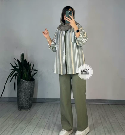 مانتو کنفی راه راه