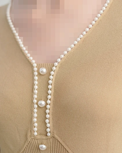 بلوز بافت یقه هفت مرواریدی | هیبا