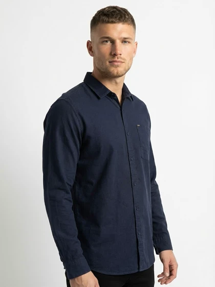 پیراهن مردانه سورمه ای آستین بلند نخ پنبه 516