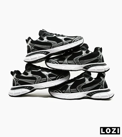 کفش کتانی مردانه مشکی نقره ای BALENCIAGA