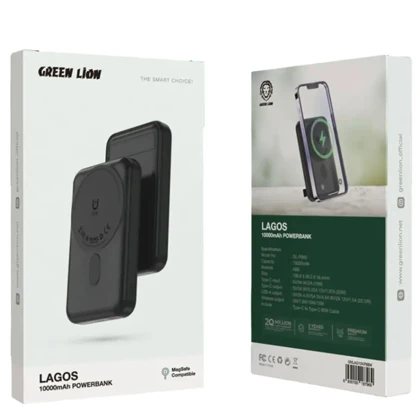 پاور بانک 10000 وایرلس 22.5 وات گرین لاین GL-PB60 LAGOS