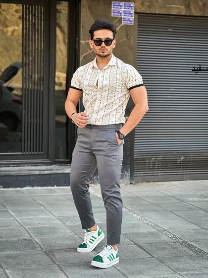 پیراهن چاپی راه راه