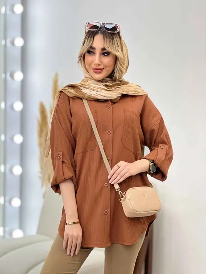 شومیز کراش دو جیب جلو دکمه