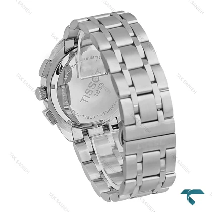 ساعت مچی تیسوت مردانه سه موتوره کرنوگراف استیل صفحه مشکی Tissot-8277-G