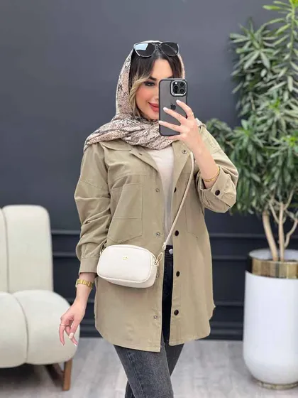 مانتو پشت دکمه دو جیب