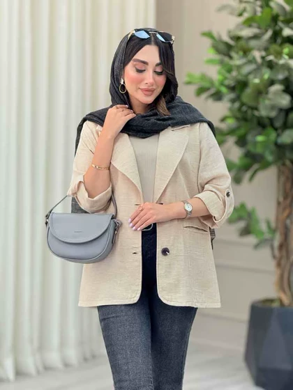 مانتو دو دکمه آستین پاگن آرنیکا