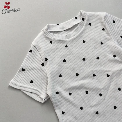 کراپ قلبی آستین کوتاه کبریتی کد 8