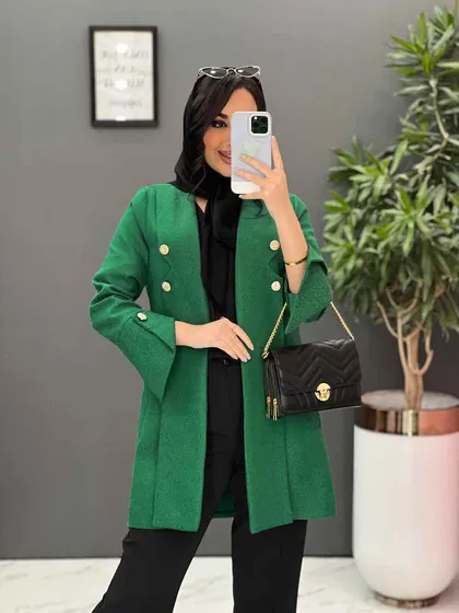 مانتو مزونی یقه دکمه دار