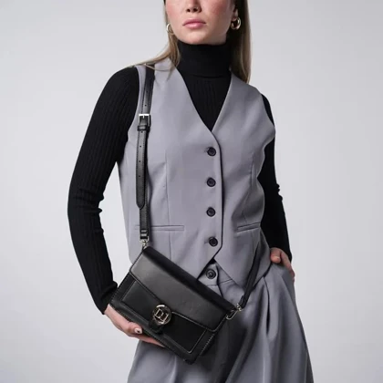 کیف دوشی زنانه چرم مصنوعی بدون دسته دیوید جونز DAVIDJONES