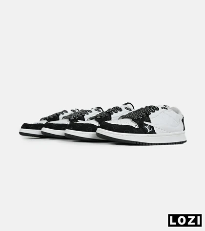 کفش کتانی مردانه و زنانه مشکی سفید NIKE LOUIS VUITTON x travis scott