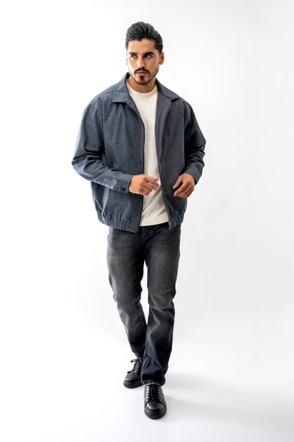 کت کتان زیپ‌دار مردانه