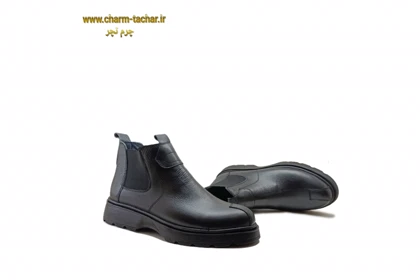 نیم بوت مردانه دو ور کش چرم طبیعی