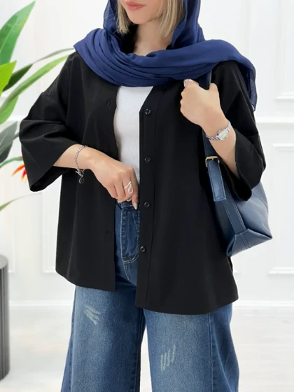 شومیز مانتویی بغل چاک سوگند