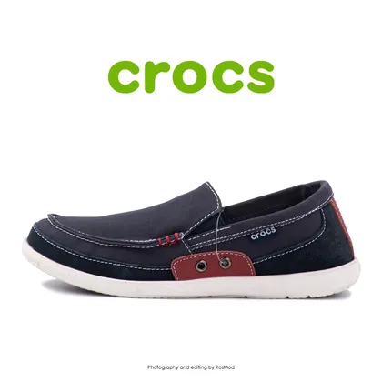 لوفر مردانه کراکس - Crocs Walu Accent Men Navy/True Red