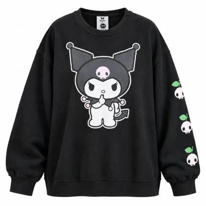 دورس سه نخ مشکی ذغالی وارداتی Sanrio مدل Kuromi سایز 42 تا 46 کد 3452