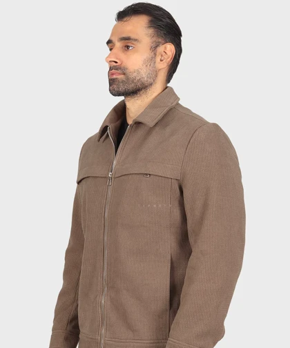 کت کتان زیپ‌دار و داخل خز 2603