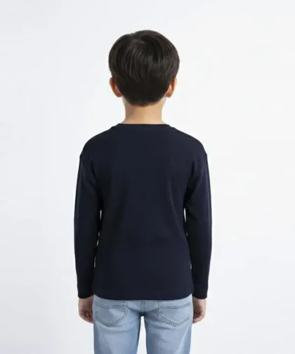 بلوز آستین بلند سرمه ای طرح فضایی