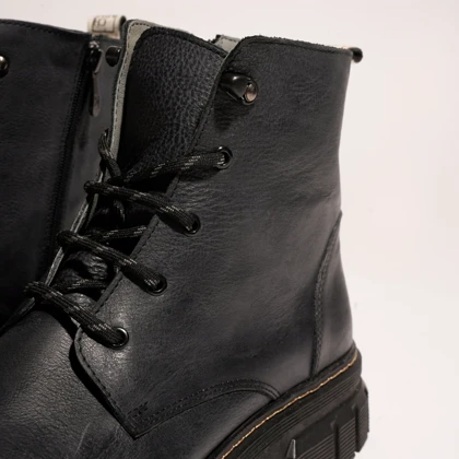 نیم بوت چرم مردانه مشکی مدل fabio