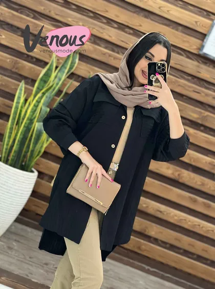 مانتو اطلسی دوجیب