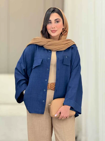 مانتو سر جیب نما آستین پاکتی