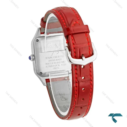 ساعت کارتیه دومونت زنانه دورنگین بند قرمز Cartier-7772-L
