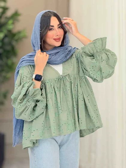 مانتو طرح گل چین‌دار 6749